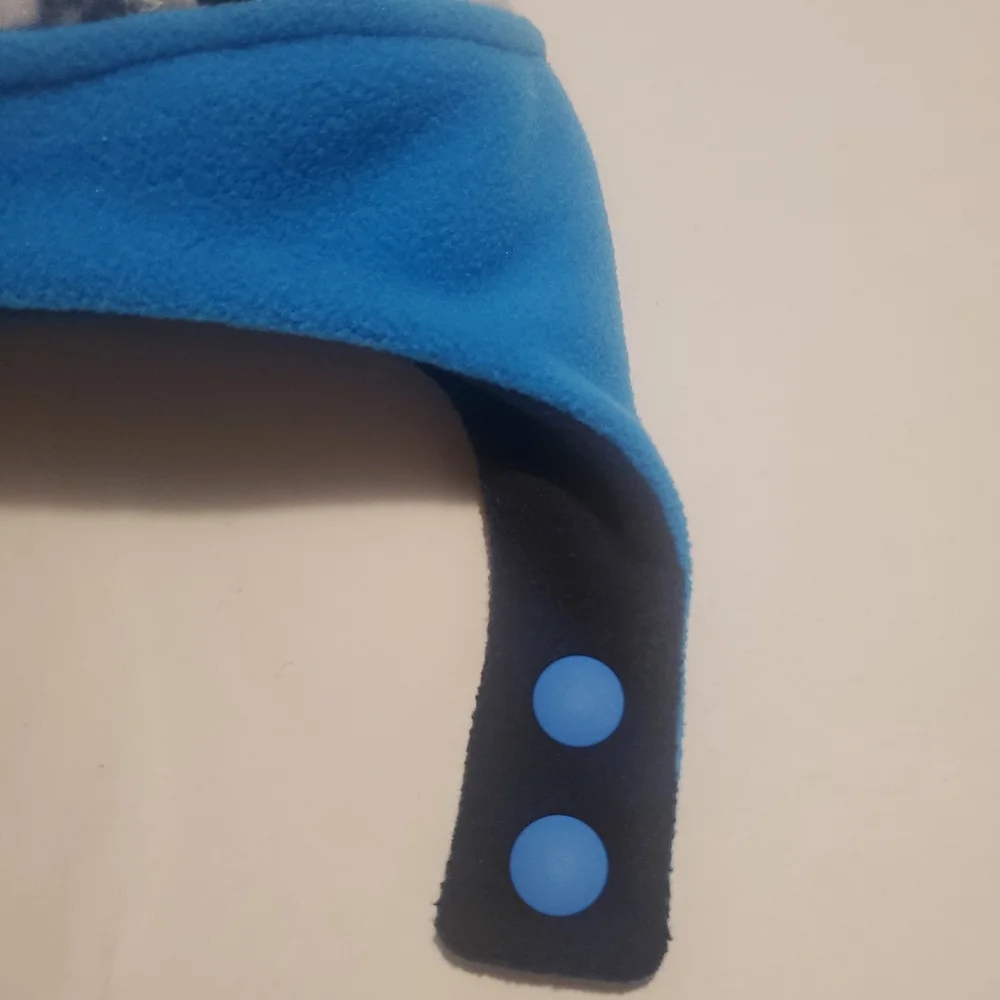Patagonia Kids Winter Hat size 0-3 months Blue Chin Snap Synchilla Fleece